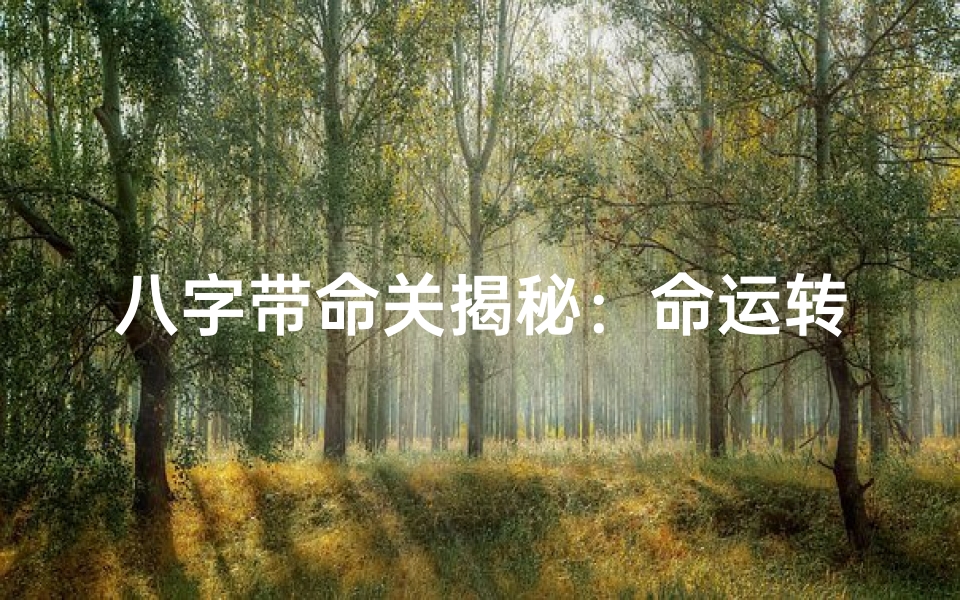 八字带命关揭秘:命运转折点大揭秘