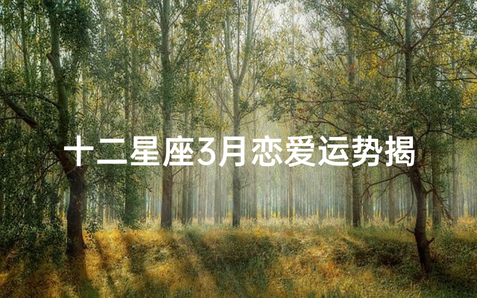 十二星座3月恋爱运势揭秘:谁将邂逅真爱?