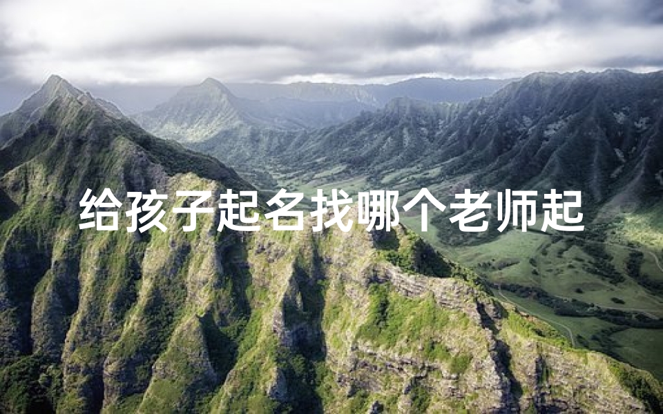给孩子起名找哪个老师起的好;《寻宝奇缘:小孩起名,揭秘神秘师傅之谜》