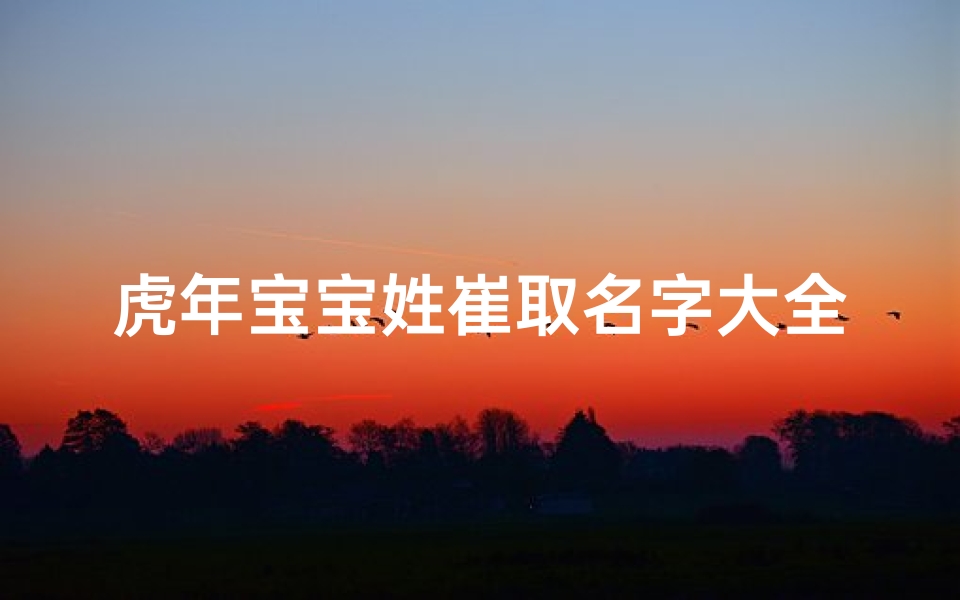 虎年宝宝姓崔取名字大全(崔姓取五行为金和水的名字霸气豪横)