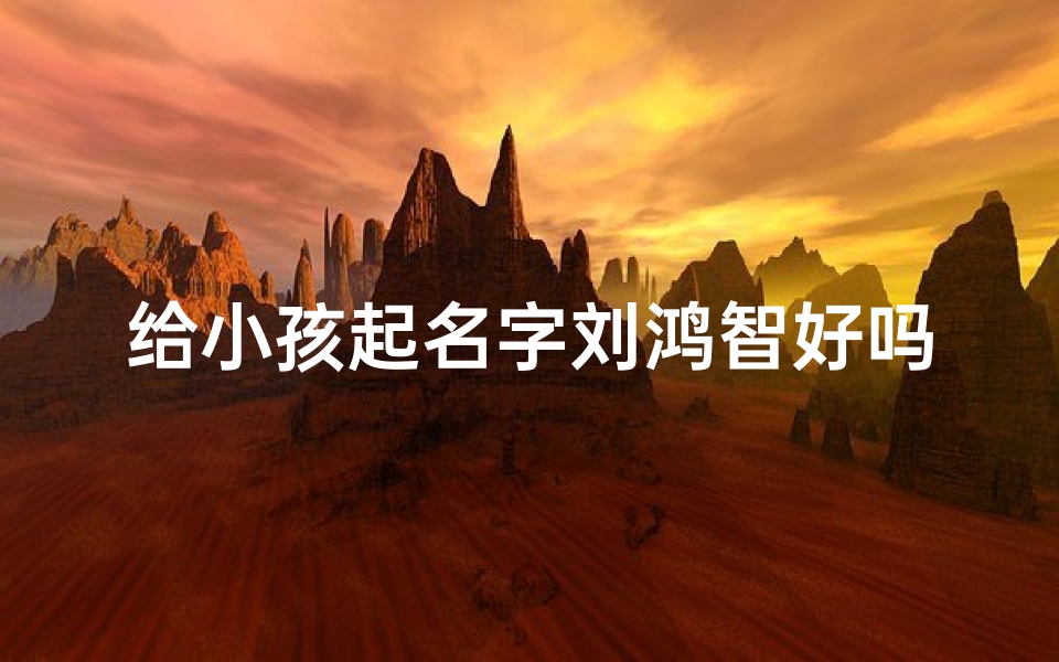 给小孩起名字刘鸿智好吗