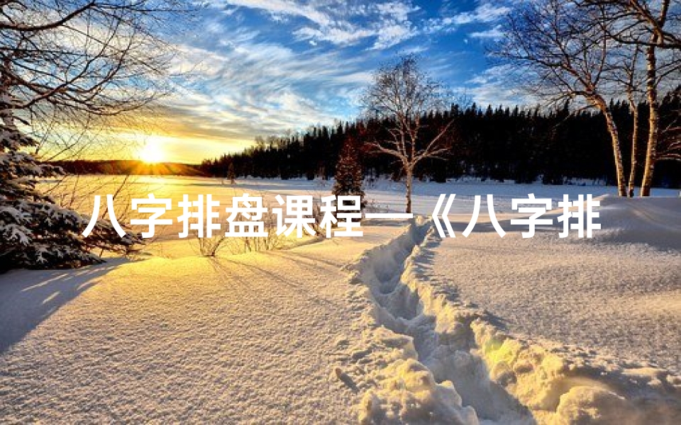 八字排盘课程—《八字排盘命理揭秘:精准解读命运密码》