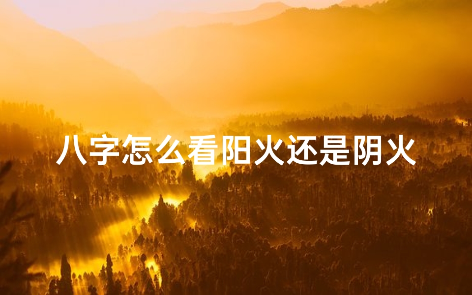 八字怎么看阳火还是阴火(八字排盘揭秘:火命特质与运势解析)