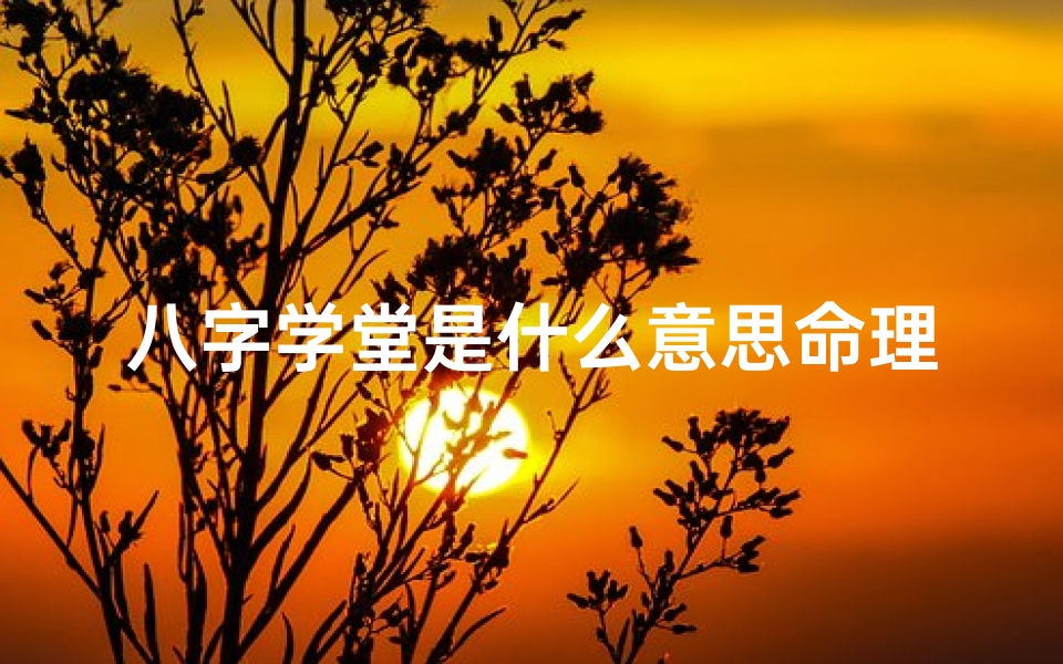 八字学堂是什么意思命理、八字学堂揭秘:命理奥秘尽在其中-东贵算卦网