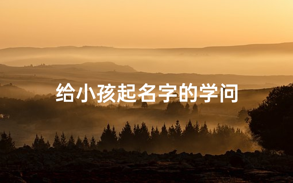 给小孩起名字的学问