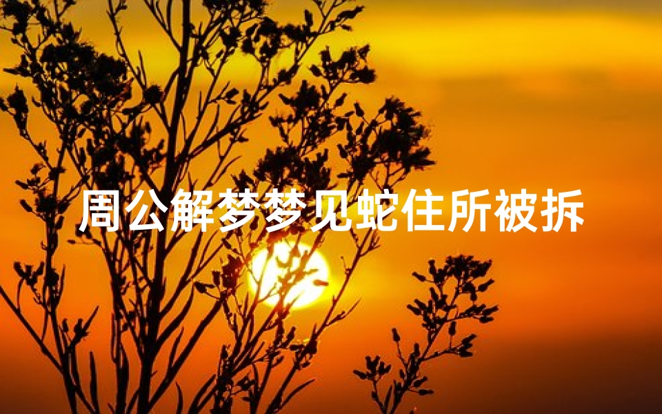 周公解梦梦见蛇住所被拆(梦见好多蛇拆房子的预兆)