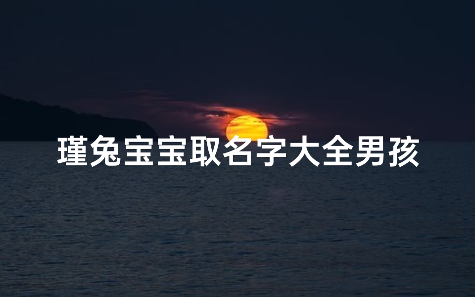 瑾兔宝宝取名字大全男孩(男宝取名兔宝宝男孩才华横溢的名字)