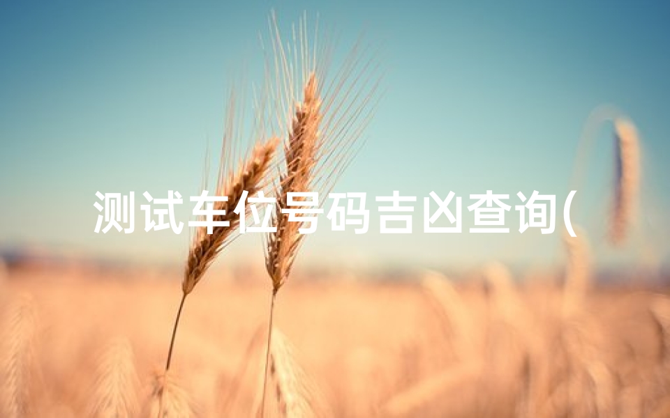 测试车位号码吉凶查询(车位号测538吉凶 )