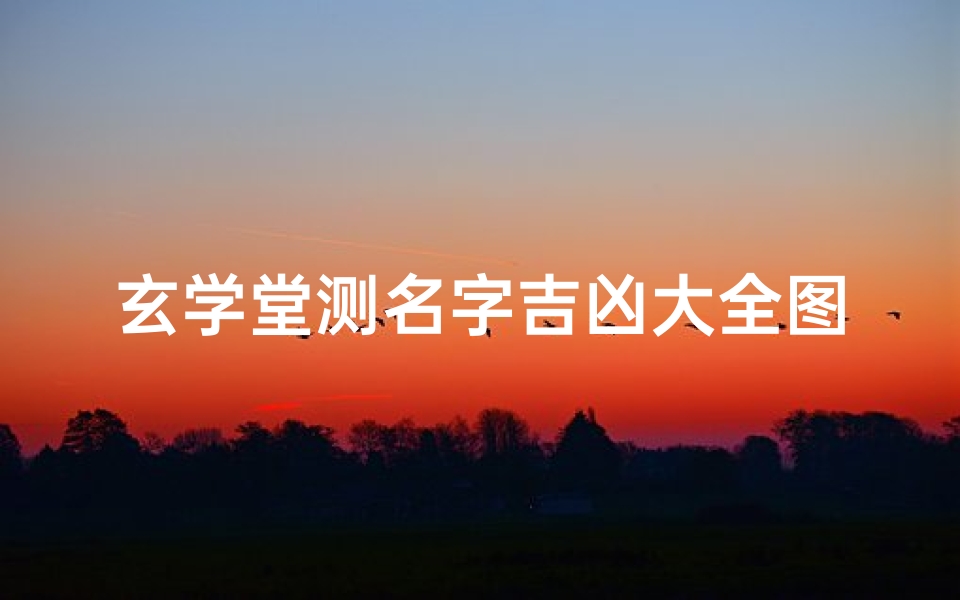 玄学堂测名字吉凶大全图解,玄学堂测名字吉凶大全图解视频