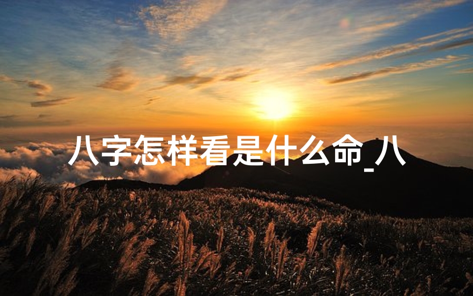八字怎样看是什么命_八字揭秘:如何一眼看出你的命运好坏