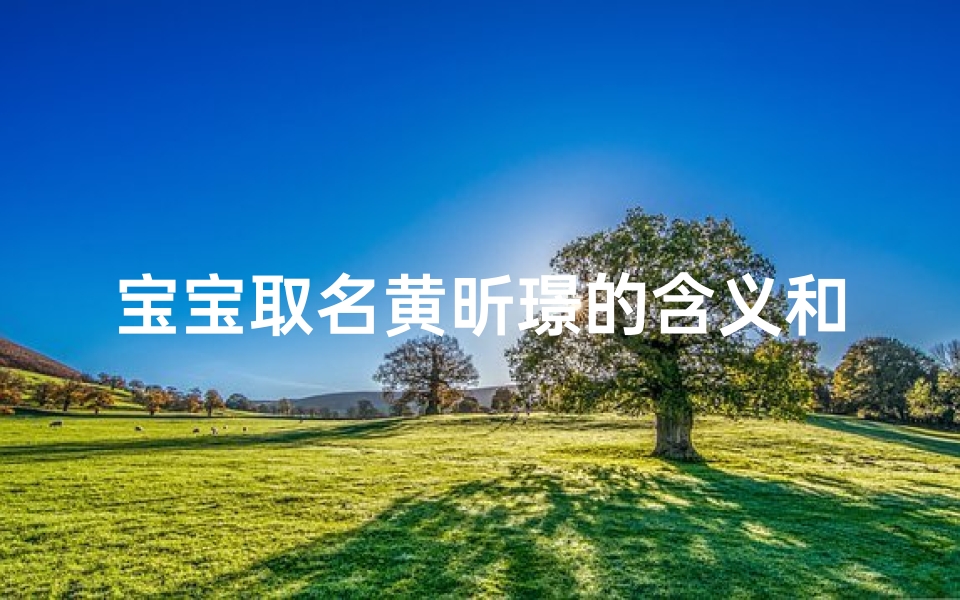 宝宝取名黄昕璟的含义和寓意-黄璟琛寓意