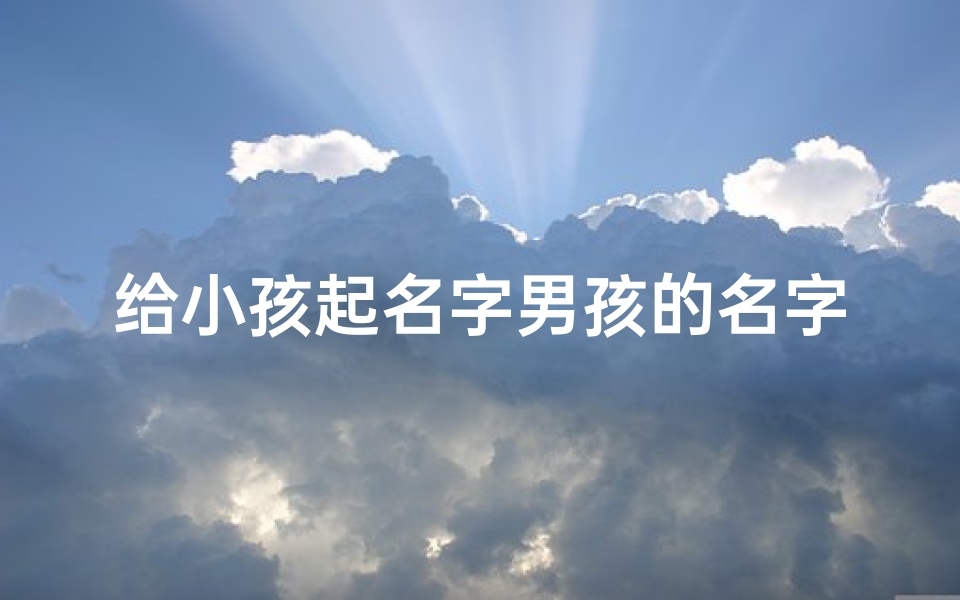 给小孩起名字男孩的名字