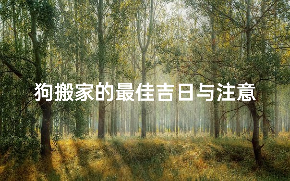 狗搬家的最佳吉日与注意事项