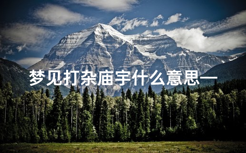 梦见打杂庙宇什么意思—梦见打杂庙宇什么意思周公解梦