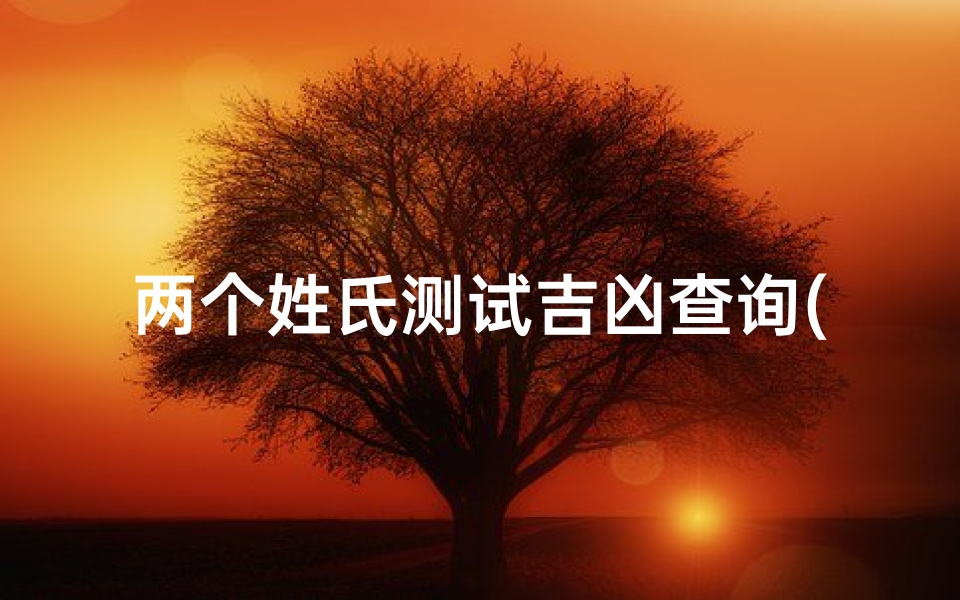 两个姓氏测试吉凶查询(情侣名配对指数测试)
