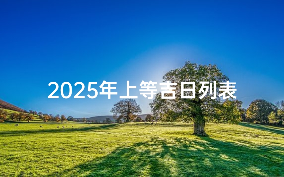 2025年上等吉日列表