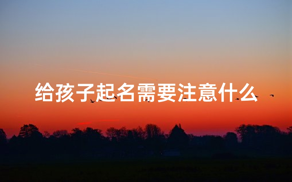 给孩子起名需要注意什么;《宝宝起名攻略:巧选好名字秘诀》