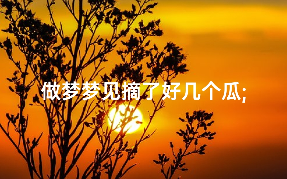 做梦梦见摘了好几个瓜;梦见摘了好多方瓜