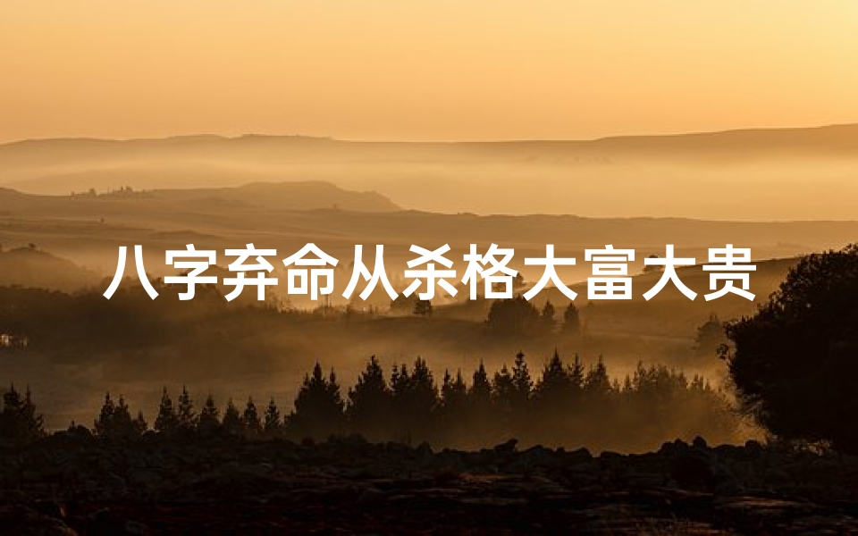 八字弃命从杀格大富大贵—八字命理揭秘:弃命从印的奥秘与影响