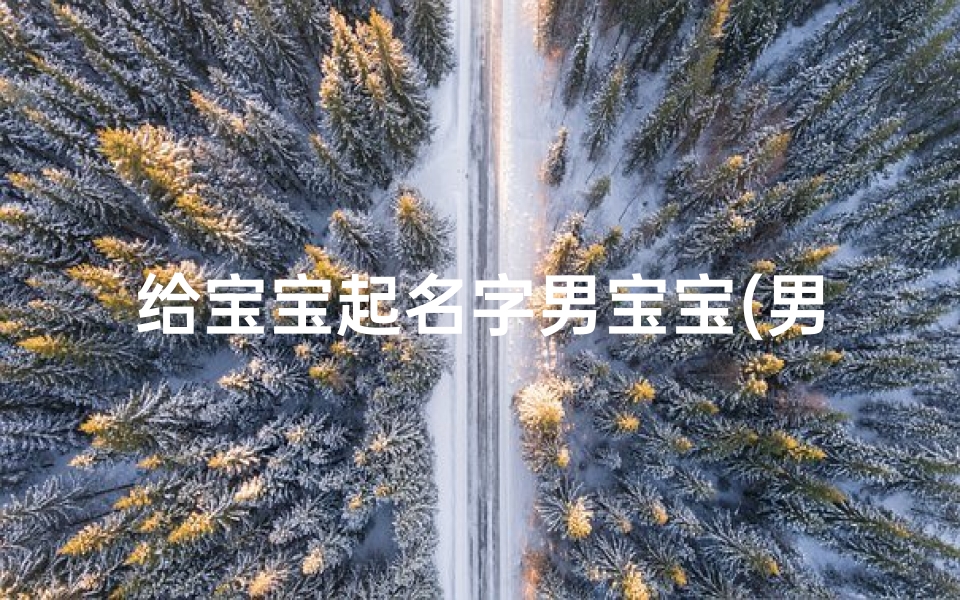 给宝宝起名字男宝宝(男宝宝取名字好听的名字)