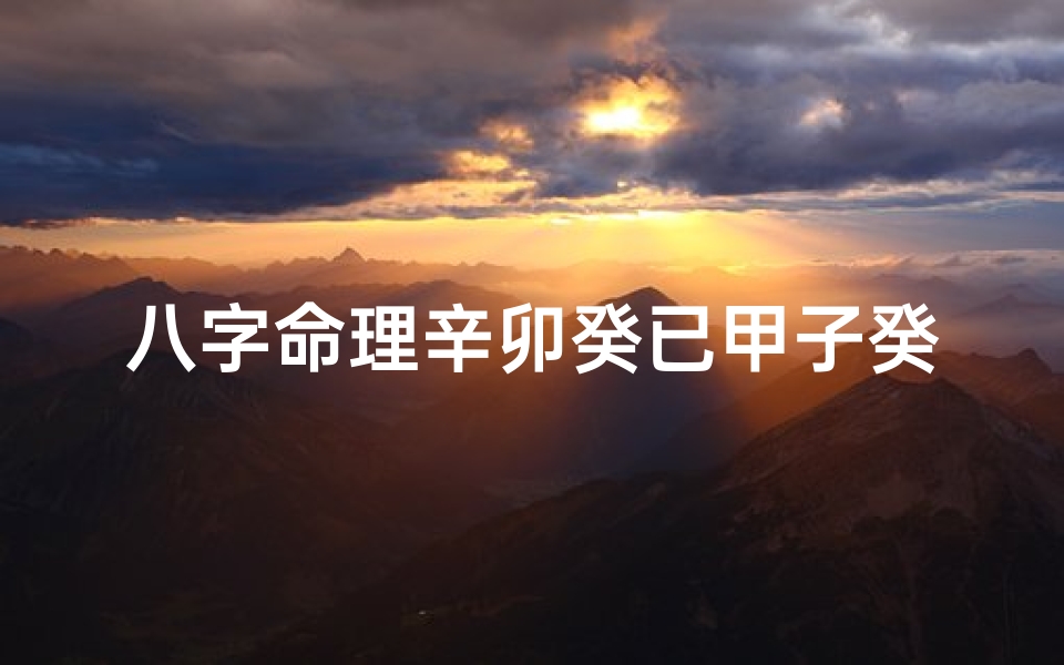 八字命理辛卯癸已甲子癸酉;八字命理揭秘:辛卯癸已甲子癸酉运势解析