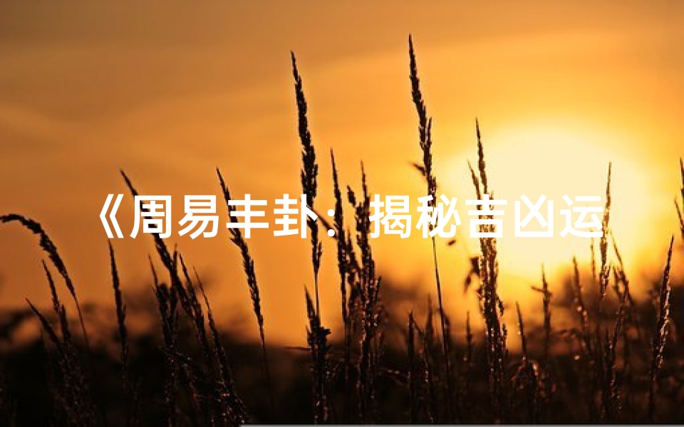 《周易丰卦:揭秘吉凶运势的智慧之门》