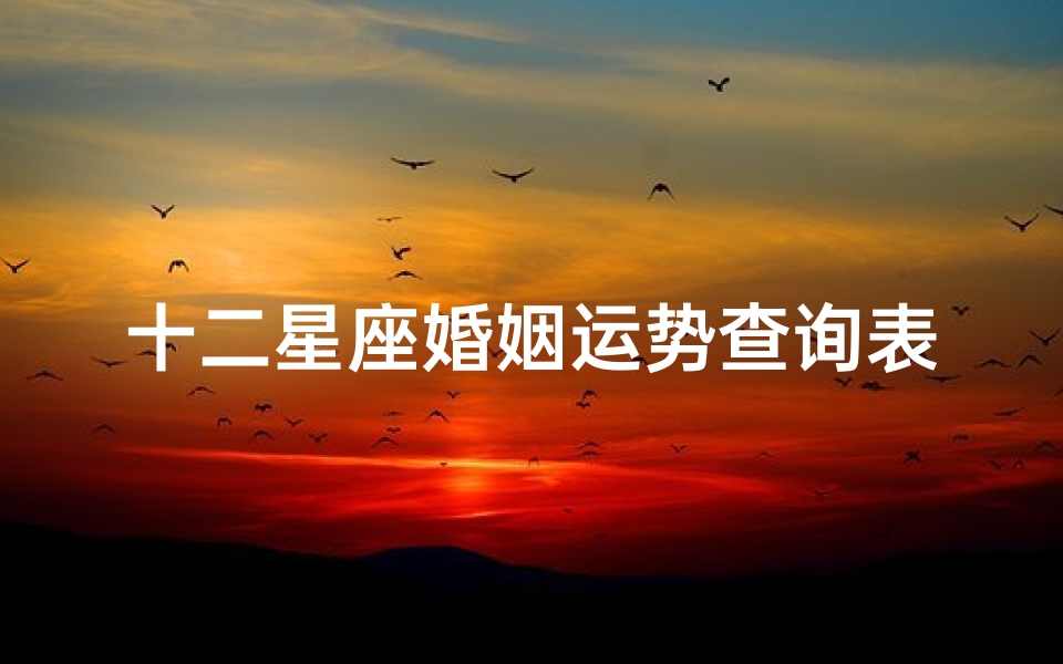十二星座婚姻运势查询表(最准的星座配对指数表 )