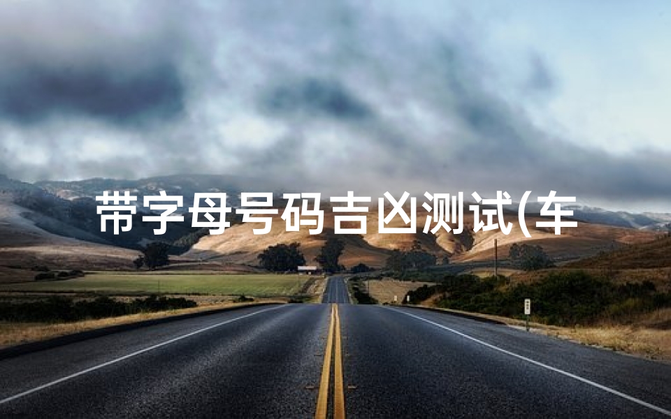 带字母号码吉凶测试(车牌号码测吉凶最令的方法)