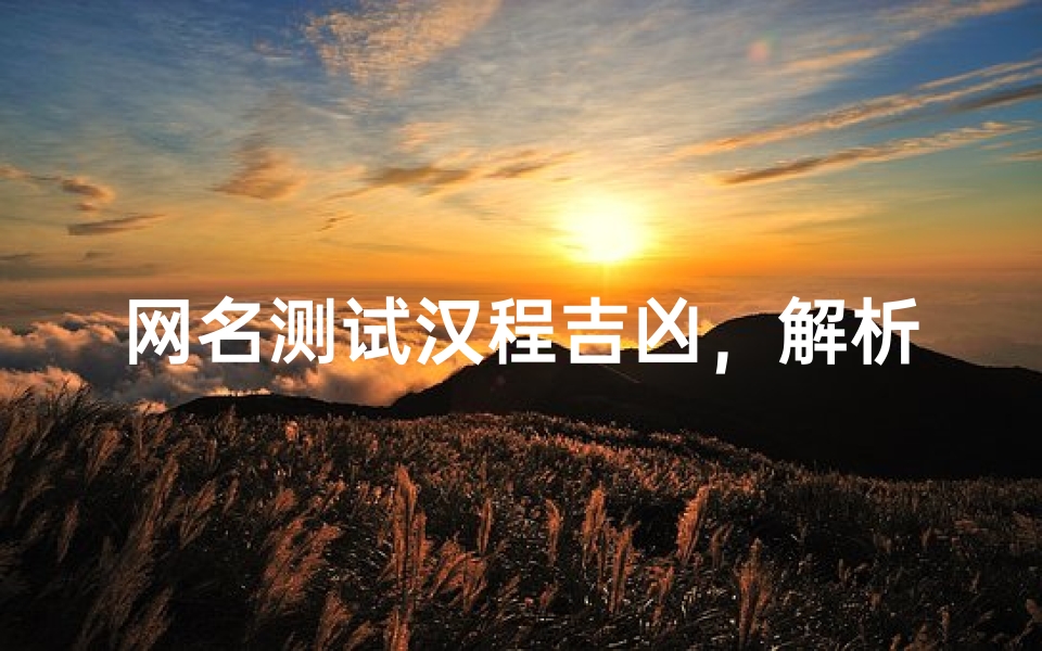 网名测试汉程吉凶,解析名字对运势的影响