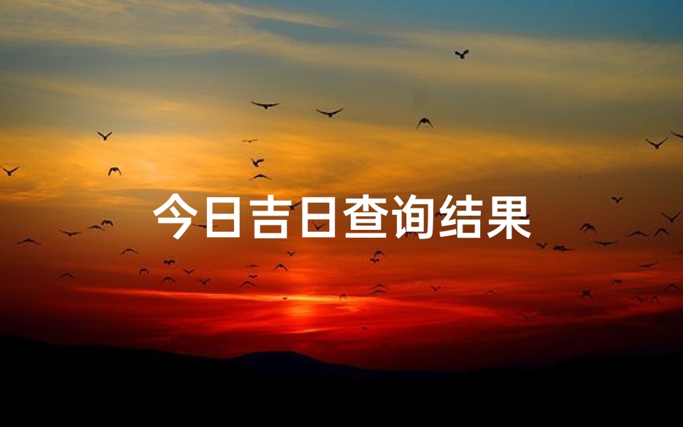 今日吉日查询结果