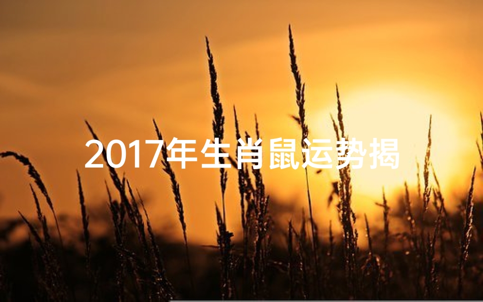 2017年生肖鼠运势揭秘:财运亨通,福星高照