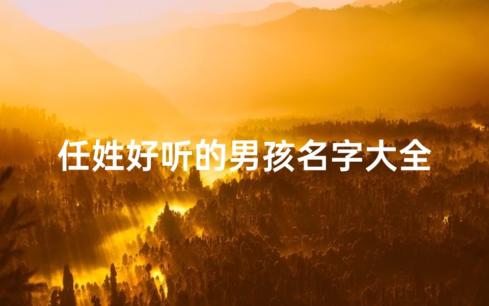 任姓好听的男孩名字大全(《任姓男宝宝改名:如何巧妙取一个好名字?》)