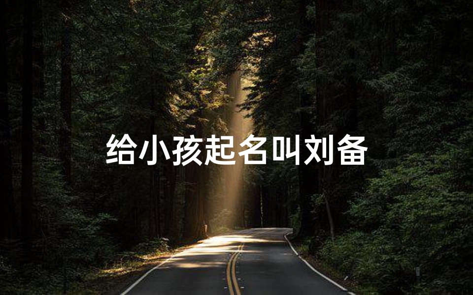 给小孩起名叫刘备