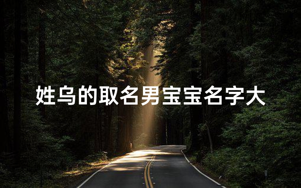 姓乌的取名男宝宝名字大全,《乌氏家族添新丁,吉祥宝宝取名大揭秘》