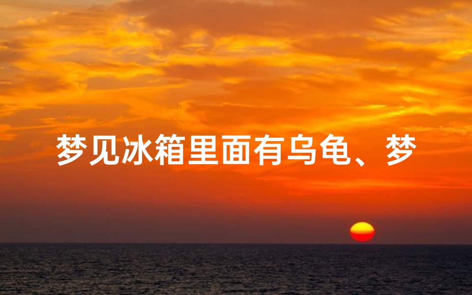 梦见冰箱里面有乌龟、梦见冰冻的乌龟-东贵算卦网