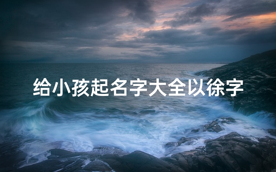 给小孩起名字大全以徐字为姓有哪些(《徐念童趣:探寻孩子心中的奇妙世界》)