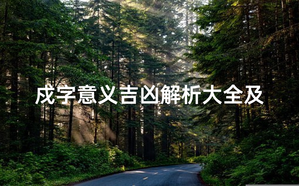 戍字意义吉凶解析大全及解释,《戍字吉凶解析大全：解读命运密码》