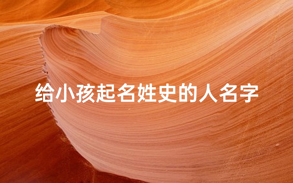 给小孩起名姓史的人名字_《史姓宝宝,名字里的智慧与希望》