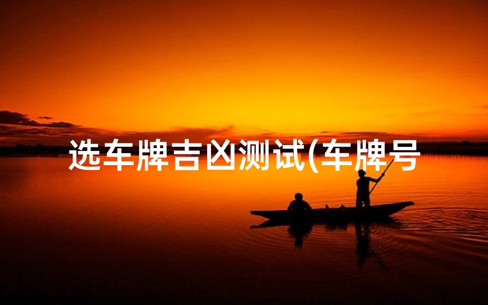 选车牌吉凶测试(车牌号码吉凶测试可信吗 )