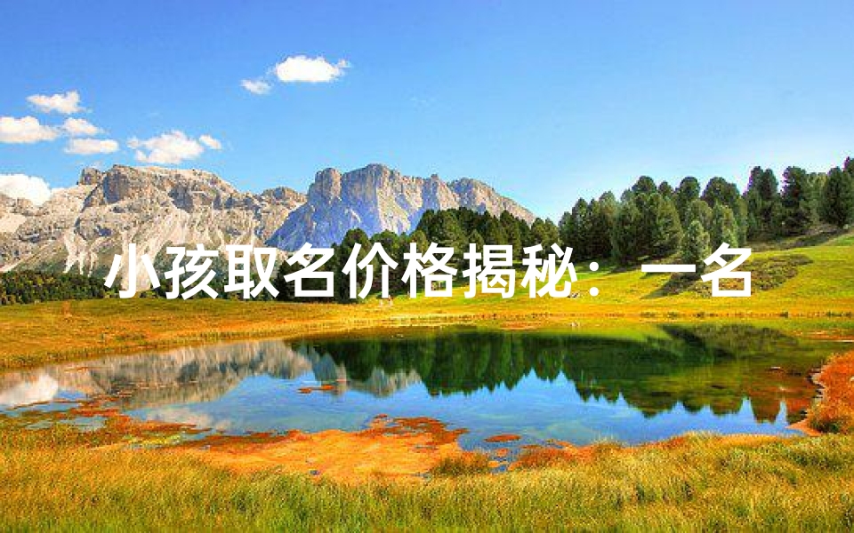 小孩取名价格揭秘:一名字值多少钱?