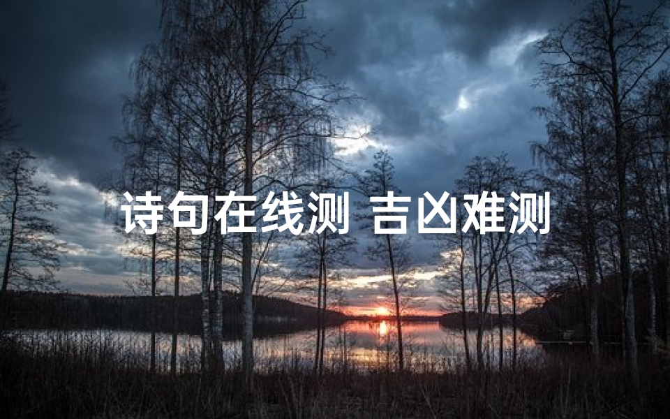 诗句在线测 吉凶难测