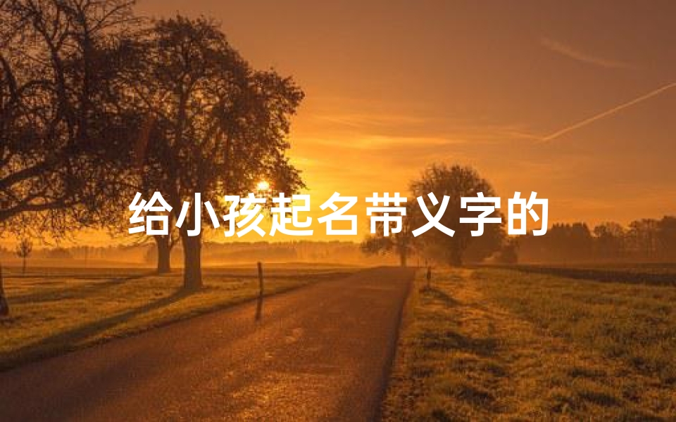 给小孩起名带义字的