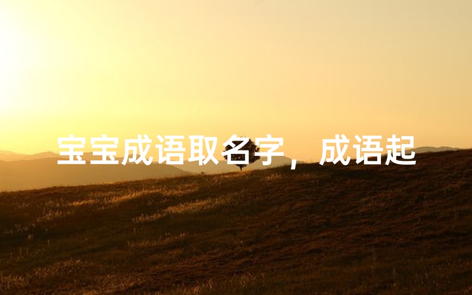 宝宝成语取名字,成语起名文化解析