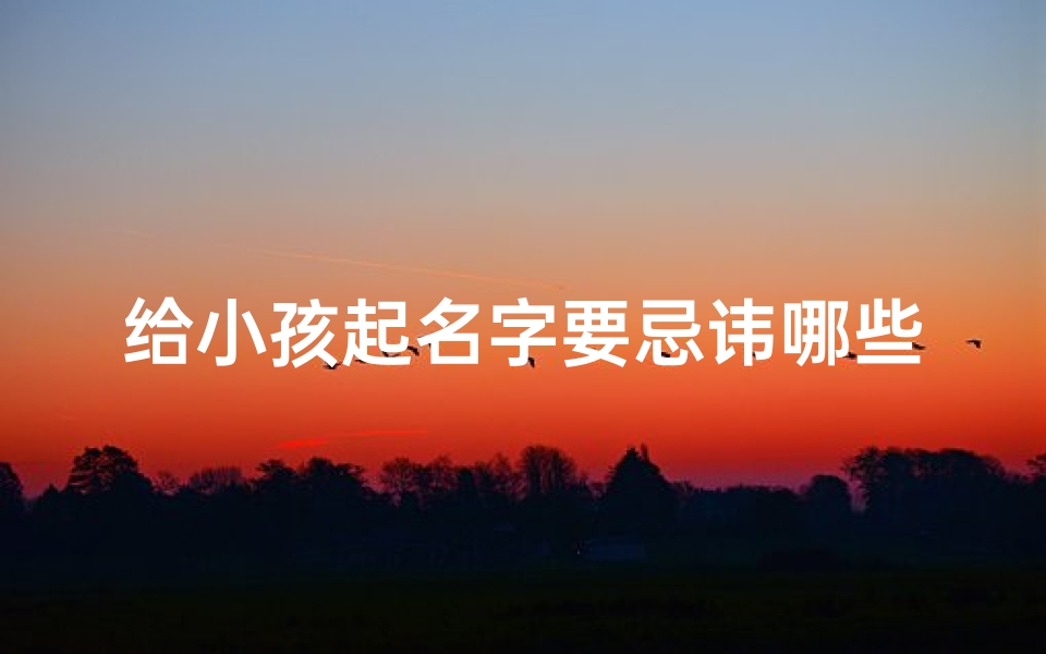 给小孩起名字要忌讳哪些—给小孩起名字要忌讳哪些字