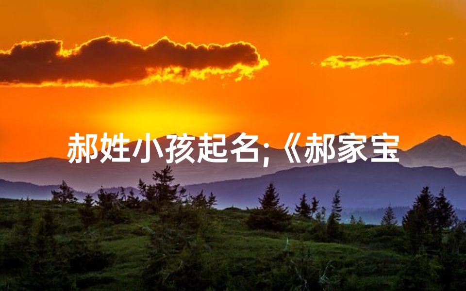 郝姓小孩起名;《郝家宝贝:童趣盎然的小名故事》