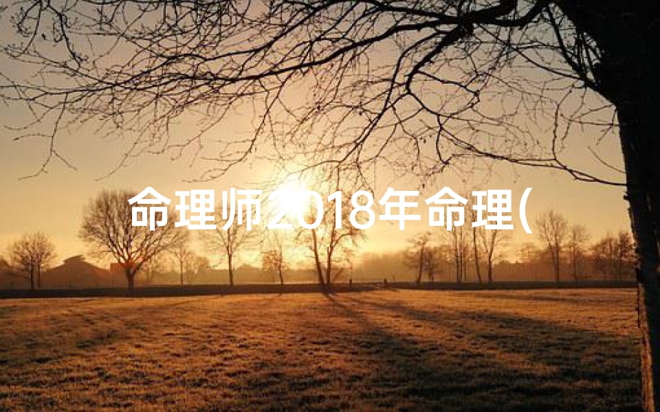 命理师2018年命理(求命理老师简测此八字)