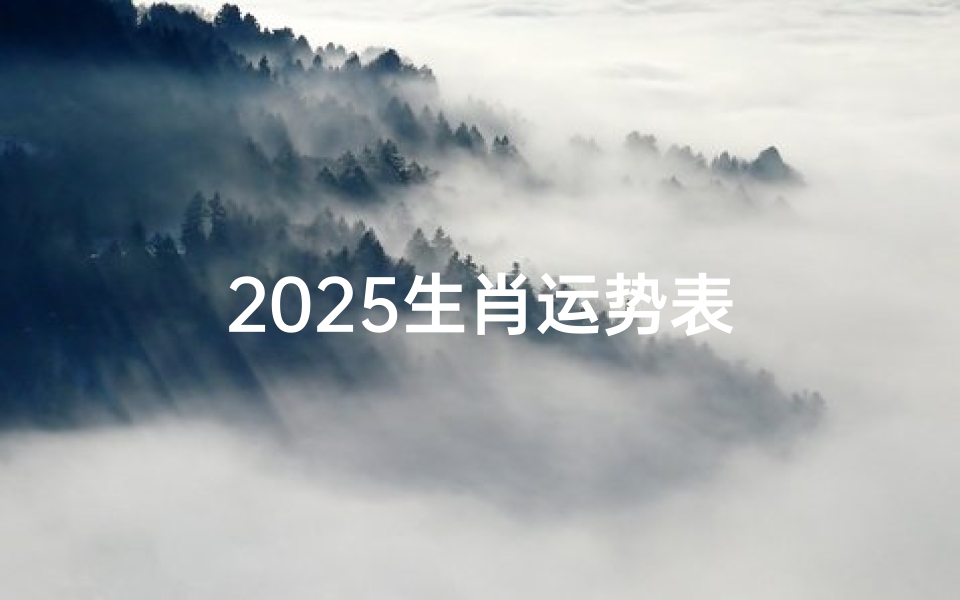 2025生肖运势表