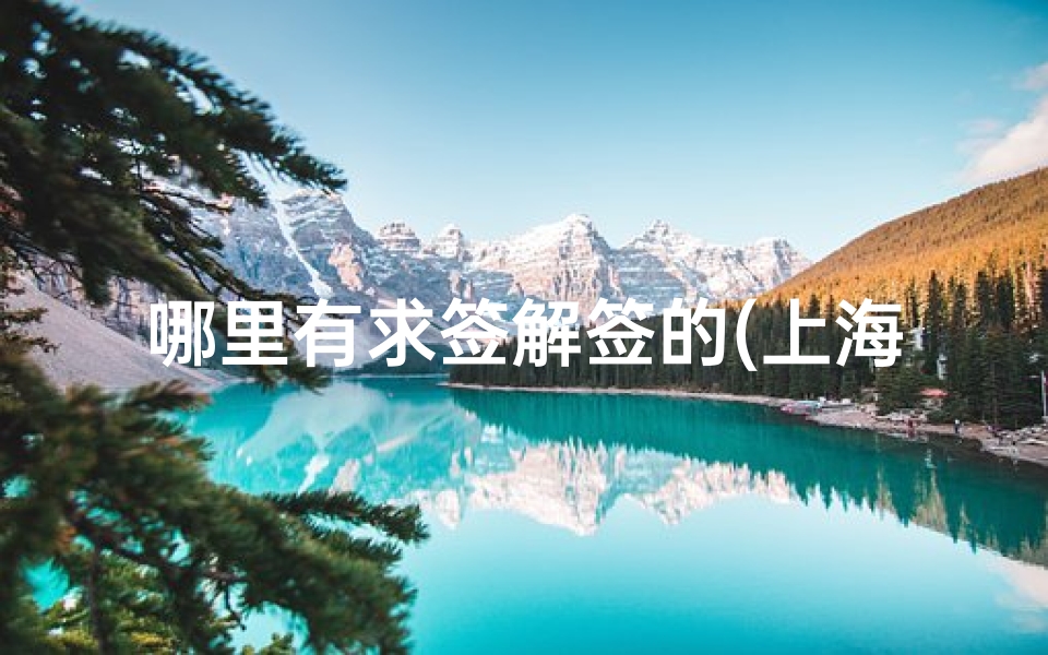 哪里有求签解签的(上海城隍庙求签时间,上海哪里求签最)