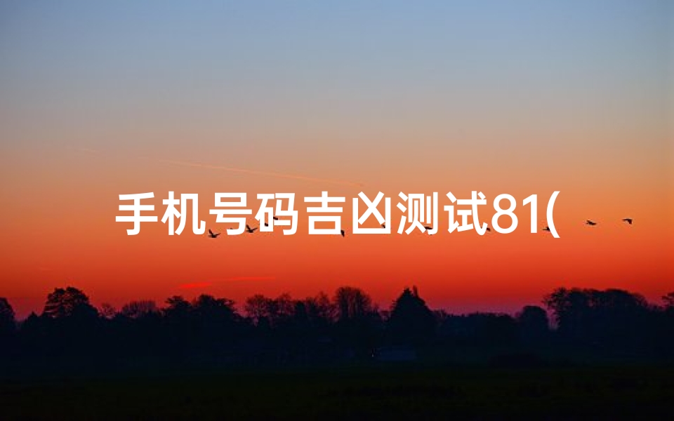 手机号码吉凶测试81(那个什么81数理算手机号码吉凶的到底有没有科学依据 )