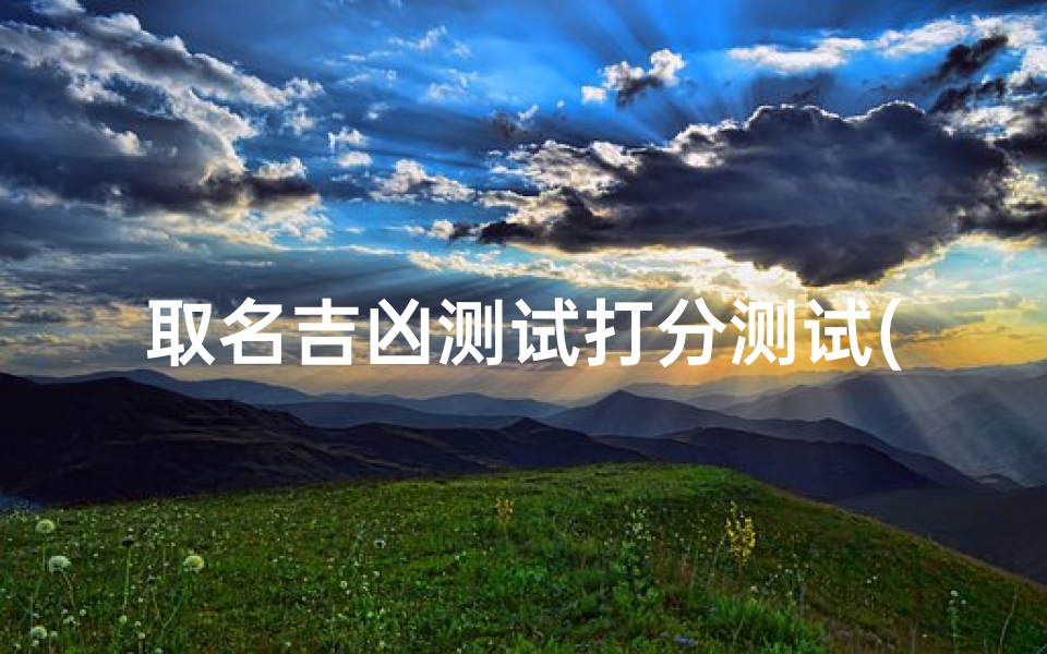 取名吉凶测试打分测试(取名测评杨家康名字按天格 地格 人格总体如何 )